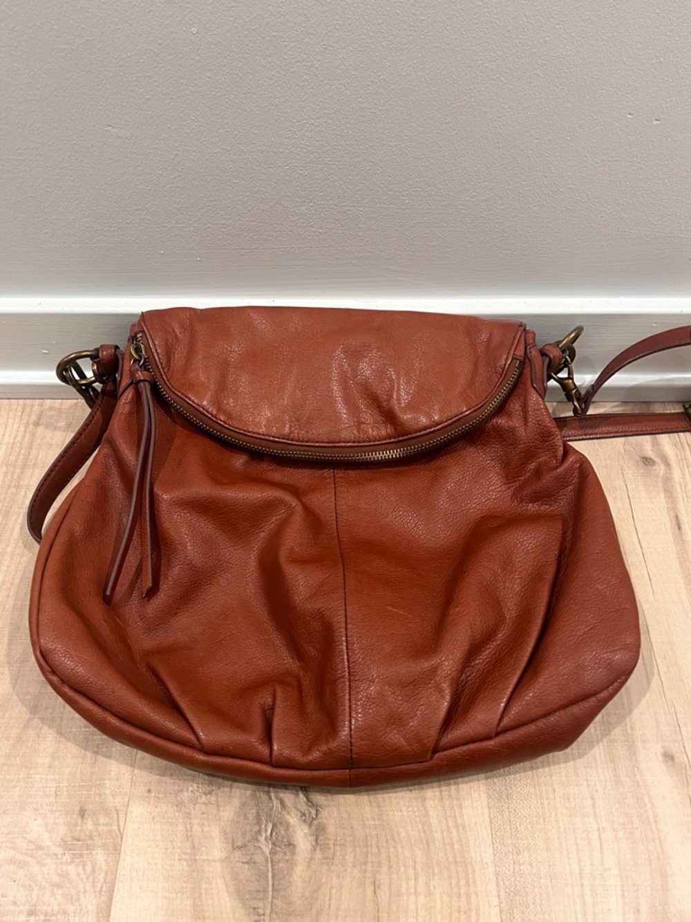 Margot Soft Leather Crossbody Bag in Brown